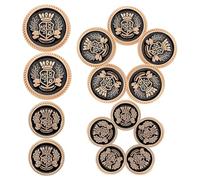 TEHAUX 14 pièces Boutons Métal Doré Couronne Britannique pour Manteau et Blazer Alliage Design Classique pour Veste Homme et Couture Raffinée
