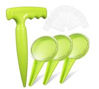 TEHAUX 14 pièces Plantoir à Main Ajustable avec Distributeur de Graines Dibbler Mesureur et Étiquettes de Plantation Outil Manuel Ergonomique pour Semis Jardin