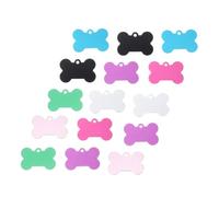 TEHAUX 15 pièces Médailles Chien Os Identification Double Face pour Collier Animal de Compagnie Étiquettes Nom Gravables pour Chiens et Chats Accessoires Mix Couleurs