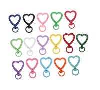TEHAUX 16 Pièces porte-clés coeur clés de couverture bricolage bricolage Ferme de déclencheur de breloques pendentif pour sac à main SNAPER SNAPER TRIGRAG Alliage de zinc