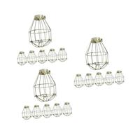 TEHAUX 18 Pcs Abat Jour Métal Vintage Cage Protectrice pour Ampoule Suspension Décorative pour Salon Bar Cuisine Industrielle