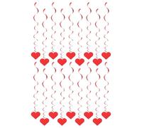 TEHAUX 18 Pcs Décorations Suspendues Forme de Cœur pour Plafond Décorations Tourbillons Romantiques PVC pour Saint-Valentin Mariage et Fête