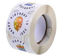 TEHAUX 1rouleau Autocollants Anniversaire Joyeux Étiquettes Adhésives pour Décoration De Fête Stickers Colorés pour Gâteaux Enveloppes Et Boîtes à Bonbons Lot
