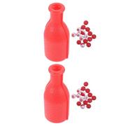 TEHAUX 2 Ensembles Ensemble D'accessoires de Jeu de Mini-Billard Dés Numérotés en Plastique et Bouteille Shaker Rouge pour Billard Intérieur et Extérieur