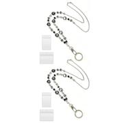 TEHAUX 2 Ensembles Lanière pour Badge D'identification Enseignant en Cristal avec Porte-badge et Clip Métal Léger pour Activités Scolaires et Bureau