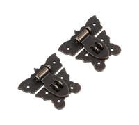 TEHAUX 2 Pcs Fermoirs de Boîte à Bijoux en Alliage de Zinc Style Vintage Noir, Loquets Papillon Décoratifs pour Protéger et Décorer Votre Boîte