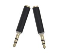 TEHAUX 2 pièces Adaptateur Jack Femelle à Mâle pour Micro Casque Filaire Conversion Interface Audio Compatible DSLR Caméra Noir