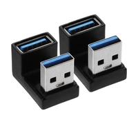 TEHAUX 2 Pièces Adaptateur USB Coudé Mâle-Femelle Connecteur U Bleu pour Pc Portable Extension Fiable et Pratique Connecteur USB Angle Droit Kit