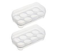TEHAUX 2 pièces Boîte à Œufs Réfrigérateur Compartiments Organiseur Transparent pour Stockage et Protection des Œufs Rangement Pratique Anti-collision pour Cuisine