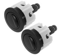 TEHAUX 2 Pièces Bouton Poussoir de Chasse D'eau Rond Noir pour Réservoirs | Plastique Résistant, Installation Facile, Action Fluide, Couvercle Lisse, Usage Salle de Bain, Noir
