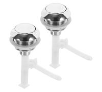 TEHAUX 2 pièces Bouton Poussoir pour Réservoir Toilette Design Rétro Compact à Bouton Unique Haute Sensibilité Accessoire de Remplacement pour Maison Bureau et Hôtel