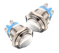 TEHAUX 2 Pièces Boutons Poussoirs Métalliques pour Sonnette Filaire Boutons de Porte Compacts à Montage Panneau Réarmement Automatique Résistants et Faciles à Installer