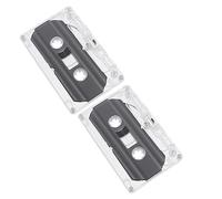 TEHAUX 2 Pièces Cassette Tape Vierge pour Enregistrement Audio Vintage avec Boîtier Transparent pour DIY et Fêtes