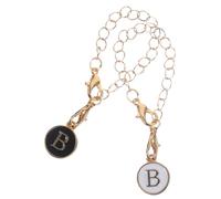 TEHAUX 2 Pièces Chaîne Pendentif Lettre Décorative pour Tasse Eau Petite Chaîne Lettre Anglaise Accessoire Suspendu Multifonction pour Clés Sacs et Gourdes Design et Réutilisable