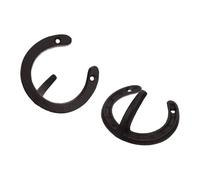 TEHAUX 2 Pièces Crochets Muraux en Fonte Noire de Fer à Cheval, Crochets à Serviettes Rustiques en Métal pour Chambre et Salle de Bain, Fixation Murale Incluse