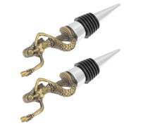 TEHAUX 2 Pièces Decorative Mermaid Wine Bottle Stopper Reusable Vacuum Seal Cap For Wine And Liquor Bottles Nautical Ocean Life Bar Accessory For Kitchen And Party