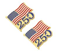 TEHAUX 2 Pièces Épinglette Accessoire Commémoratif Exclusif Patriotique et Émail Rouge en Alliage 250e Anniversaire de L'indépendance, Fête 4 Juillet pour Veste et Paquet à Dos