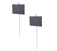 TEHAUX 2 pièces Étiquette Jardin Rectangulaire Réutilisable Marque-plante Ardoise Suspendue Étanche pour Classification Plantes et Potager