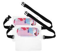 TEHAUX 2 Pièces Étui Étanche pour Téléphone, Petite Pochette Étanche en Pvc avec Ceinture Réglable, Port Mains, pour Natation et Transport Taille