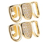 TEHAUX 2 Pièces Fausses Dents Zircon Pour Halloween Et Cosplay Accessoires De Bijoux Dentaires Amovibles Pour Look Hip-hop