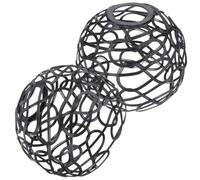 TEHAUX 2 pièces Lot de Abat-jour Fer pour Suspension Design Creux Léger Abat-jour Indochine pour Lampe Suspendue Intérieure Structure et Surface Lisse Décoration Classique Noir