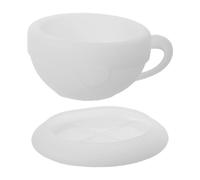 TEHAUX 2 Pièces Moule à Bougie en Silicone Cœur Blanc Réutilisable à Démoulage Facile, Moule à Tasse avec Soucoupe pour DIY et Mariages, Style Romantique