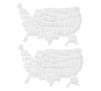 TEHAUX 2 Pièces Moule en Silicone Blanc pour Puzzles de Cartes des États-Unis Précision d'ajustement, pour DIY et Divers Projets Créatifs