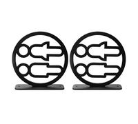 TEHAUX 2 Pièces Panneau Toilettes Double Face Acrylique Noir Signalisation Murale Verticale pour Wc Hommes et Femmes Plaque pour Restaurant Bureau et Toilettes Publiques