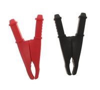 TEHAUX 2 pièces Pinces Crocodile Électriques Cuivre Pur pour Tests Électriques et Câblage Mini Clips de Batterie Rouge et Noir Résistants pour Usage Automobile et Domestique