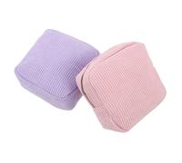 TEHAUX 2 Pièces Pochette de Rangement Menstruelle en Velours Côtelé pour Adolescentes, Grosse Capacité avec Compartiments Internes, Confortable et Facile à Nettoyer, pour Études et