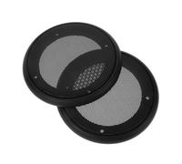 TEHAUX 2 pièces Protection Haut-Parleur Voiture Ronde Métallique Noire pour Subwoofer Auto Couverture de Haut-Parleur Résistante et Esthétique Compatible Audio Automobile Lot