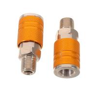 TEHAUX 2 Pièces Raccord Rapide D’air 1/4 Npt Mâle pour Compresseur, Jaune | Filetage Externe, Installation Facile, Réduit les Adaptateurs, pour Outils Pneumatiques et Atelier
