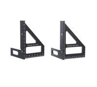 TEHAUX 2 Pièces Règle de Mesure Multi-angle Design Portable en Alliage D'aluminium Échelle et Métrique Noir pour Menuiserie et Rénovation à Domicile