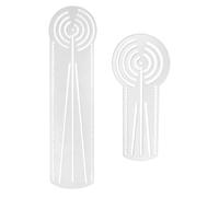 TEHAUX 2 Pièces Règle Mandala Acrylique Ergonomique pour Mathématiques Pochoir de Règle Annulaire et Outil de Création de Cercles pour Étudiants et Enseignants