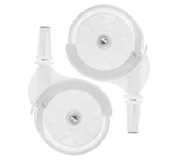 TEHAUX 2 Pièces Roues de Rechange Plastique, pour Déambulateur Bébé | Caoutchouc Blanc, Montage sans Outil, Glisse Fluide Sols Intérieurs, Hole de 1cm