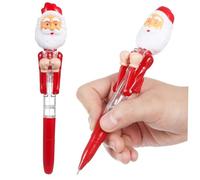 TEHAUX 2 Pièces Stylos à Bille Noël Père Noël Stylos de Décompression avec Jouets Écriture Fluide Design Lumineux Original Couleur Aléatoire
