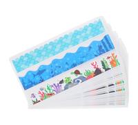 TEHAUX 20 Feuilles D'autocollants Bordure de Tableau à Thème Animaux Marins en Vinyle Solide Résistants la Décoloration pour Décoration de Salle de t Apprentissage à Domicile