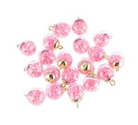 TEHAUX 20 Pièces Pendentif DIY en Verre Rose 16mm avec Paillettes Étoile | Création Bijoux, Usage Artisanat, Lot Unique, Accessoires Étoilés, Format Mini, Teinte Rose