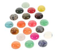 TEHAUX 20 Pièces perles cabochons sans trou bijou gemstone boucles doreilles Fait main Charbonnier fabrication anneau cabochons décoratifs cabochons de pierre bricolage Pierre naturelle