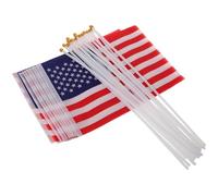 TEHAUX 20 Pièces Petit Drapeau Américain Portatif en Polyester aux Couleurs Intenses pour Décorations du 4 Juillet et Célébrations Journée des Anciens