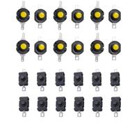 TEHAUX 24pièces Bouton Poussoir Autobloquant Mini pour Lampe Torche Interrupteur Tactile Électronique Plastique et Laiton Fiable et Polyvalent pour Projets DIY et Appareils