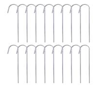 TEHAUX 24pièces Piquets de Tente Résistants Galvanisé pour Fixation de Tentes et Structures Extérieures Piquets Courbés Robustes pour Camping Randonnée et Football Frame
