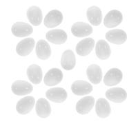 TEHAUX 25pièces Œufs de Perroquet Plastique Faux Œufs Blancs Réalistes Factices Artificiels pour Nid Imitation Non Peints pour Loisirs Créatifs
