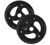 TEHAUX 2pcs Roues de Remplacement pour Chariot à Roulettes en Plastique Noir, Faciles à Installer, du Bruit, Adaptées pour Caddie de Course et Charrette Courses