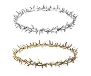 TEHAUX 2pièces Couronne de Jésus Thorn Bandeau Médiéval Diadème de Reine Renaissance Accessoire de Cheveux pour Anniversaires Pâques et Événements Religieux Chrétiens