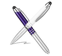 TEHAUX 2pièces Stylo Tactile avec Lampe De Poche Et Lumière LED Stylet pour Écran Tactile Stylo à Bille Multifonction