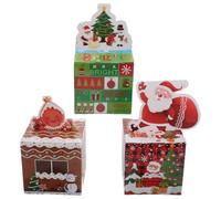 TEHAUX 3 Ensembles Boîte à Tirage D’argenté de Noël en Papier pour | Décor Festif, Montage Rapide, Paquet Transparents et Autocollants Fournis, pour Parents, Garçon Fille et Hôtes