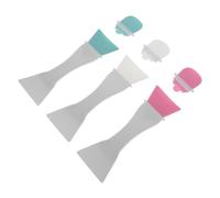 TEHAUX 3 Ensembles Pinceau de Maquillage en Silicone pour Visage et Corps, Applicateur de Crème Précis, Facile à Nettoyer, pour Vanity et Salle de Bain Couleur Aléatoire