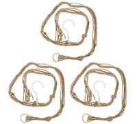 TEHAUX 3 Ensembles Support pour Jardinière en Corde Acier au Carbone | Filet pour Pot de Fleurs de Jardinage, à Suspendre Murale, Plantes Retombantes, Déco Maison