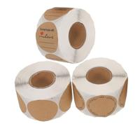 TEHAUX 3 Pièces Autocollants Kraft Ronds Étiquettes Thermiques Adhésives pour Étiquettes de Sceau Résistantes pour Sacs Boîtes et Enveloppes Blanches à Écrire Manuellement
